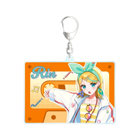 Hatsune Miku Newly Drawn Kagamine Rin City Pop ver. Art by Dorusutoi BIG Acrylic Keychain [NEW]