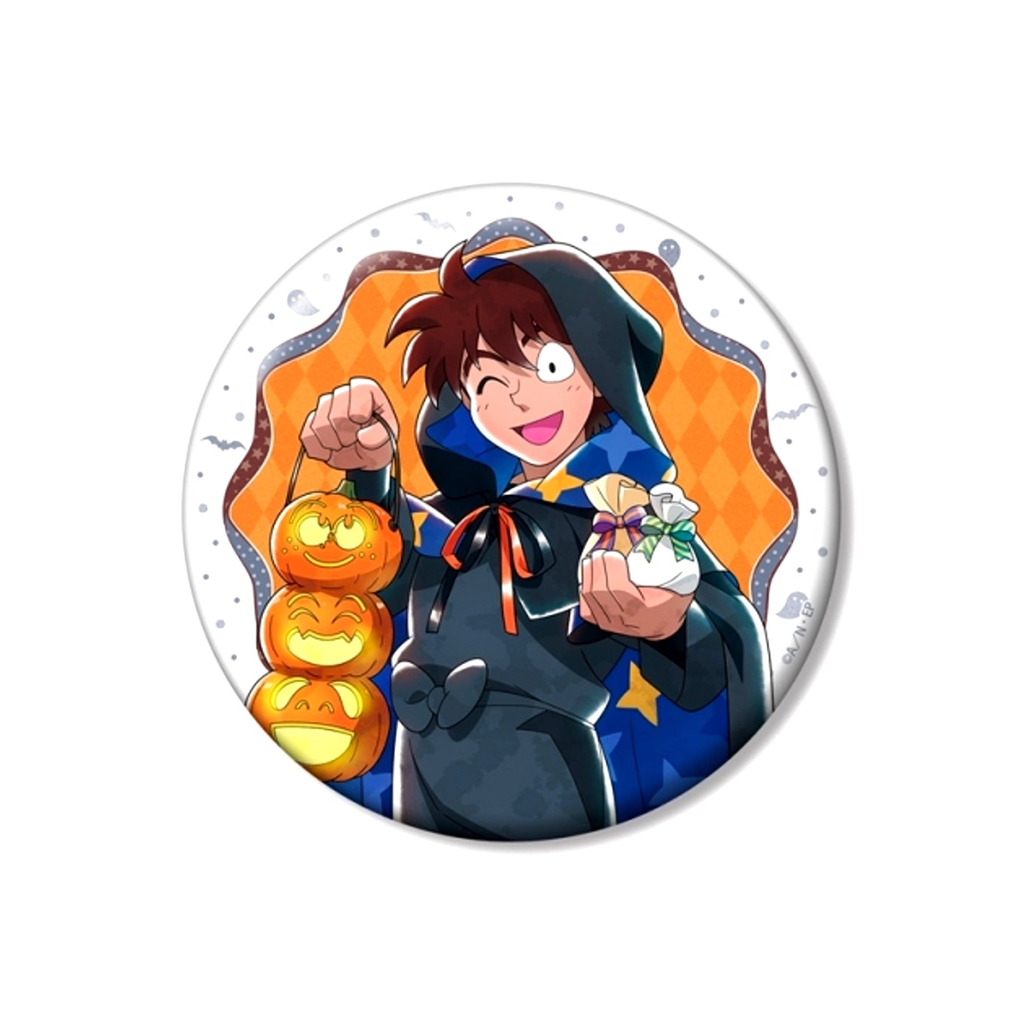 Nintama Rantaro Newly Drawn Hansuke Doi Trip or Sweet Chapter ver. 100mm Can Badge [NEW]