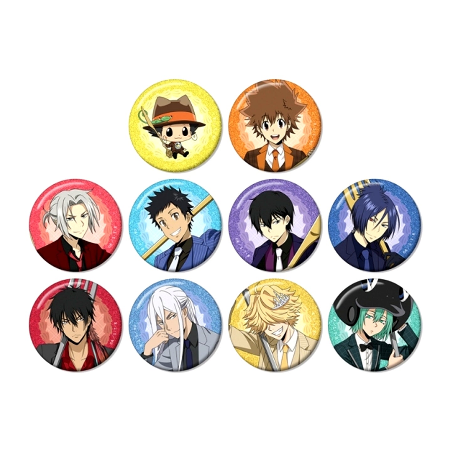 TV Anime Reborn! Newly Drawn Cutlery ver. Trading Glitter Button Goods - Badge with with Benefits Bonus [NEW]