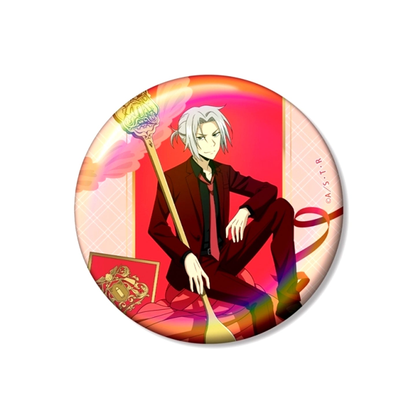 TV Anime Katekyo Hitman Reborn! Newly Drawn Hayato Gokudera Cutlery ver. 75mm Aurora Can Badge [NEW]