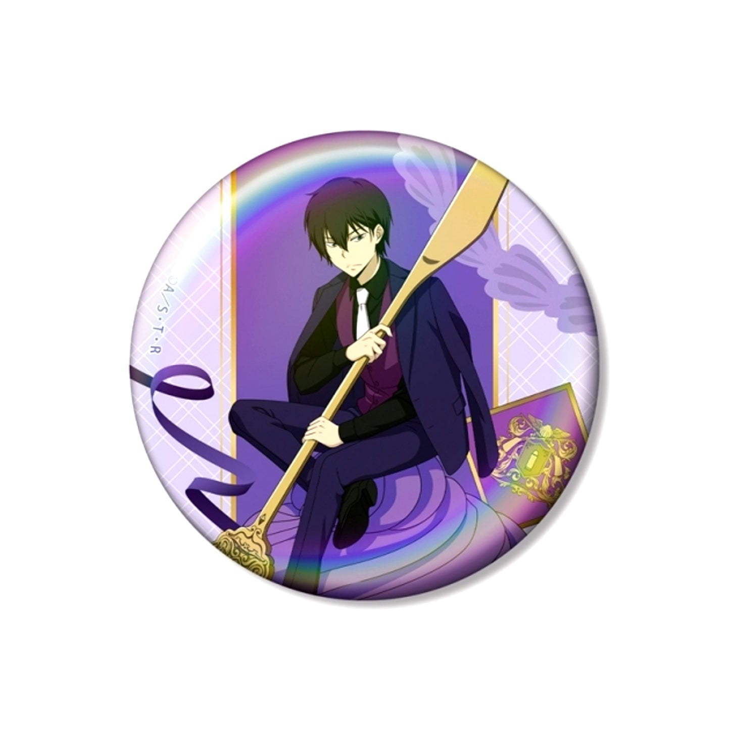 TV Anime Katekyo Hitman Reborn! Newly Drawn Kyoya Hibari Cutlery ver. 75mm Aurora Can Badge [NEW]