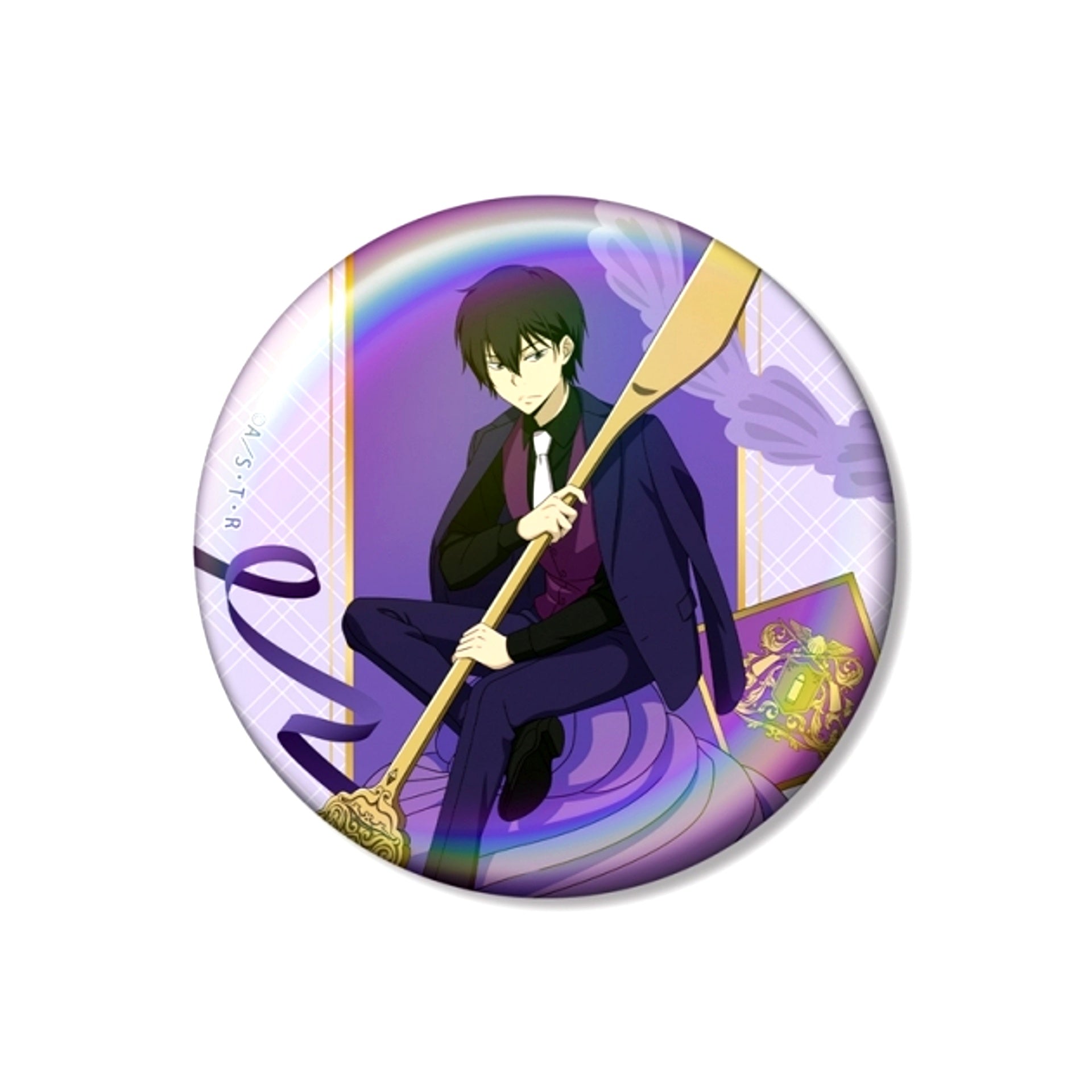 TV Anime Katekyo Hitman Reborn! Newly Drawn Kyoya Hibari Cutlery ver. 75mm Aurora Can Badge [NEW]