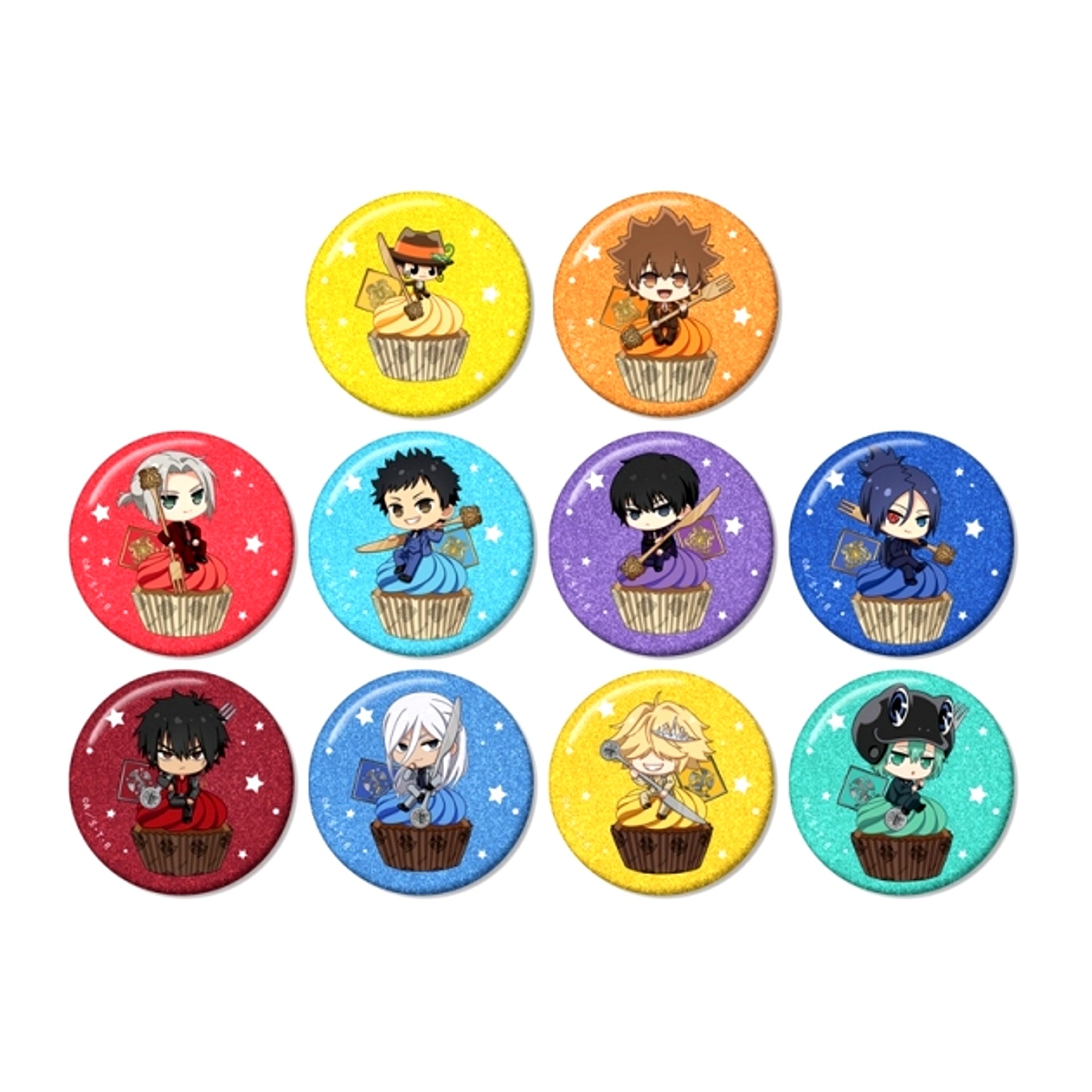 TV Anime Reborn! Trading Chibi Chara Cutlery ver. Glitter Button Goods - Bache with with Benefits Bonus [NEW]