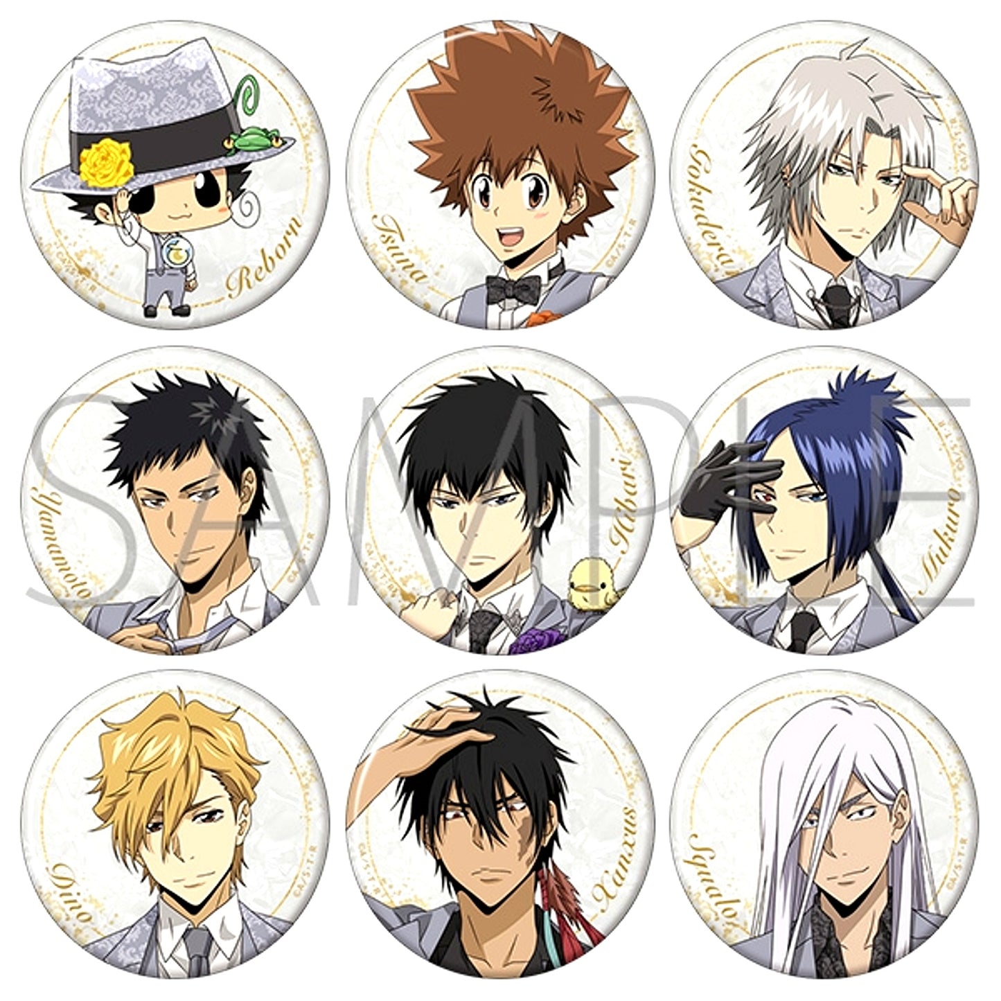 Katekyo Hitman Reborn! Marble Style Character Badge Collection ~Formal Style~ [NEW]