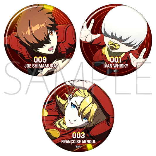 Cyborg 009 Nemesis Can Badge Set 009 / Joe Shimamura 001 / Ivan Whisky 003 / Francoise Arnoule [NEW]