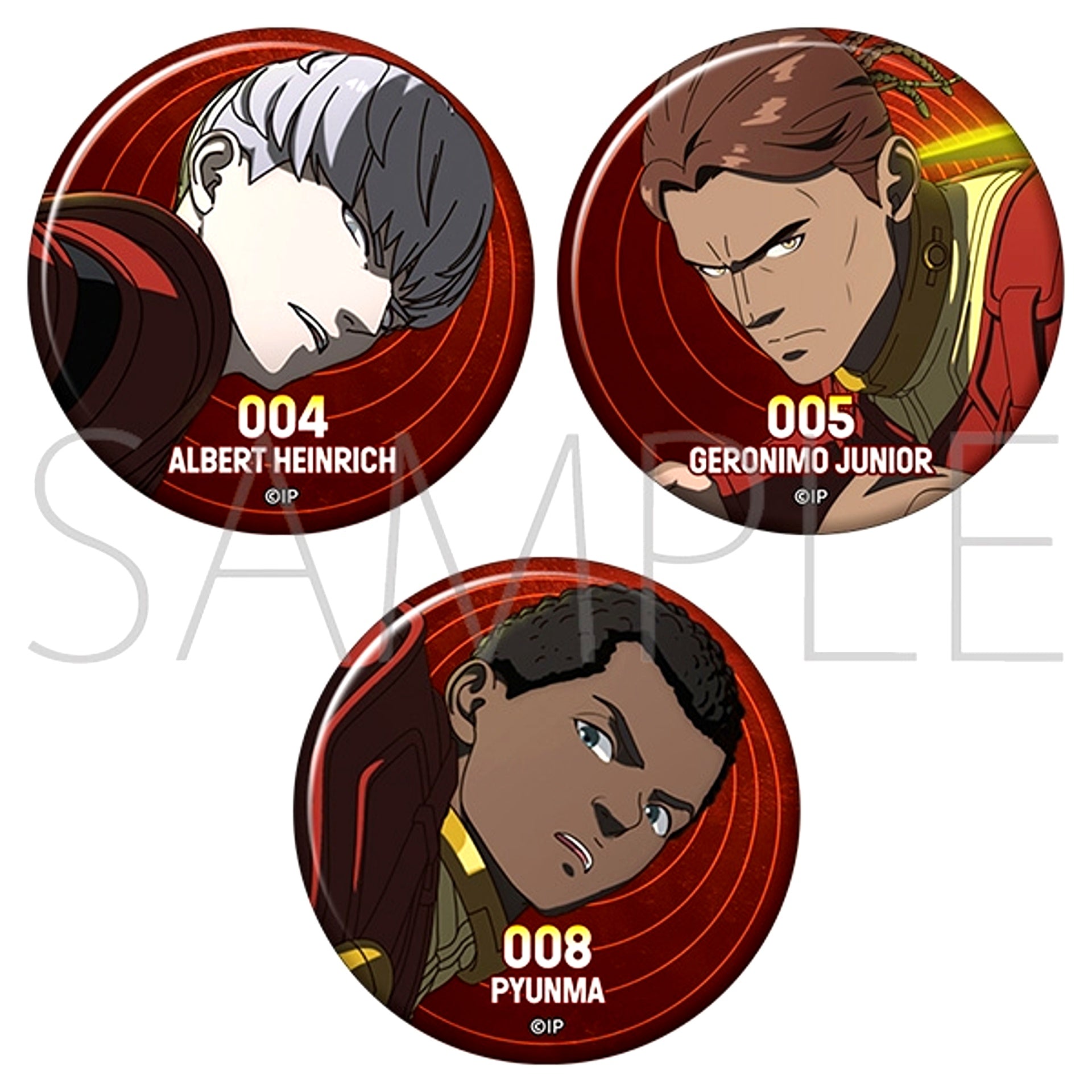 Cyborg 009 Nemesis Can Badge Set 004 / Albert Heinrich 005 / Geronimo Junior 008 / Pyunma [NEW]
