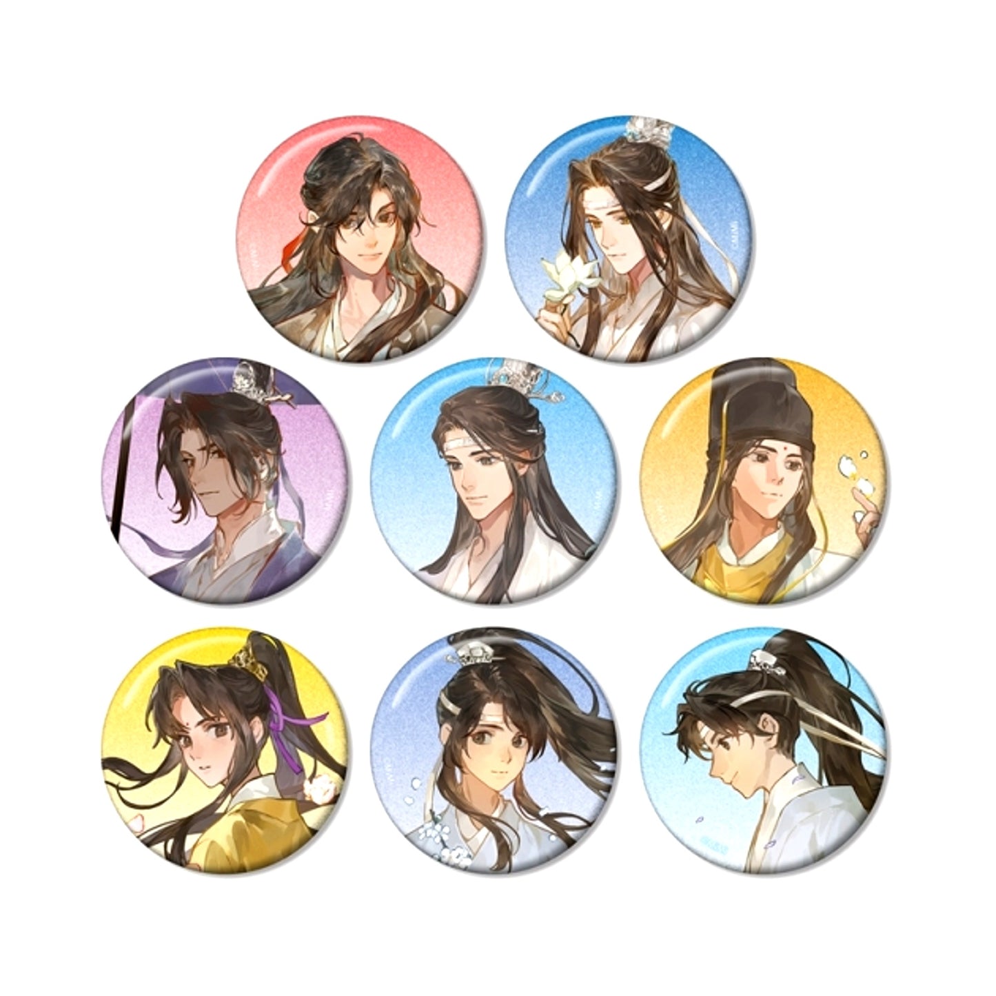 Mo Dao Zu Shi Japanese Version Radio Drama Newly Drawn Walking ver. Trading Glitter Can Badge (with Animate Bonus) [NEW]