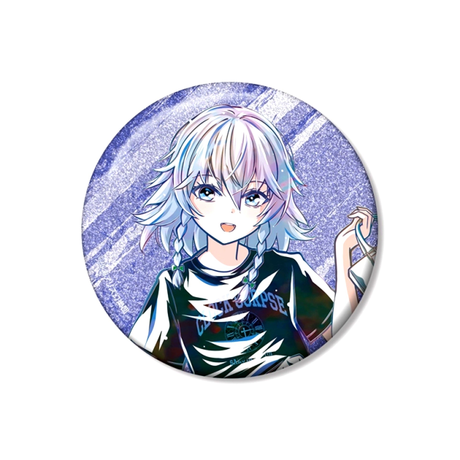 Touhou Project Noujin Matsumoto Illustration Sakuya Izayoi Modern Fashion ver. Ani-Art 75mm Glitter Can Badge [NEW]