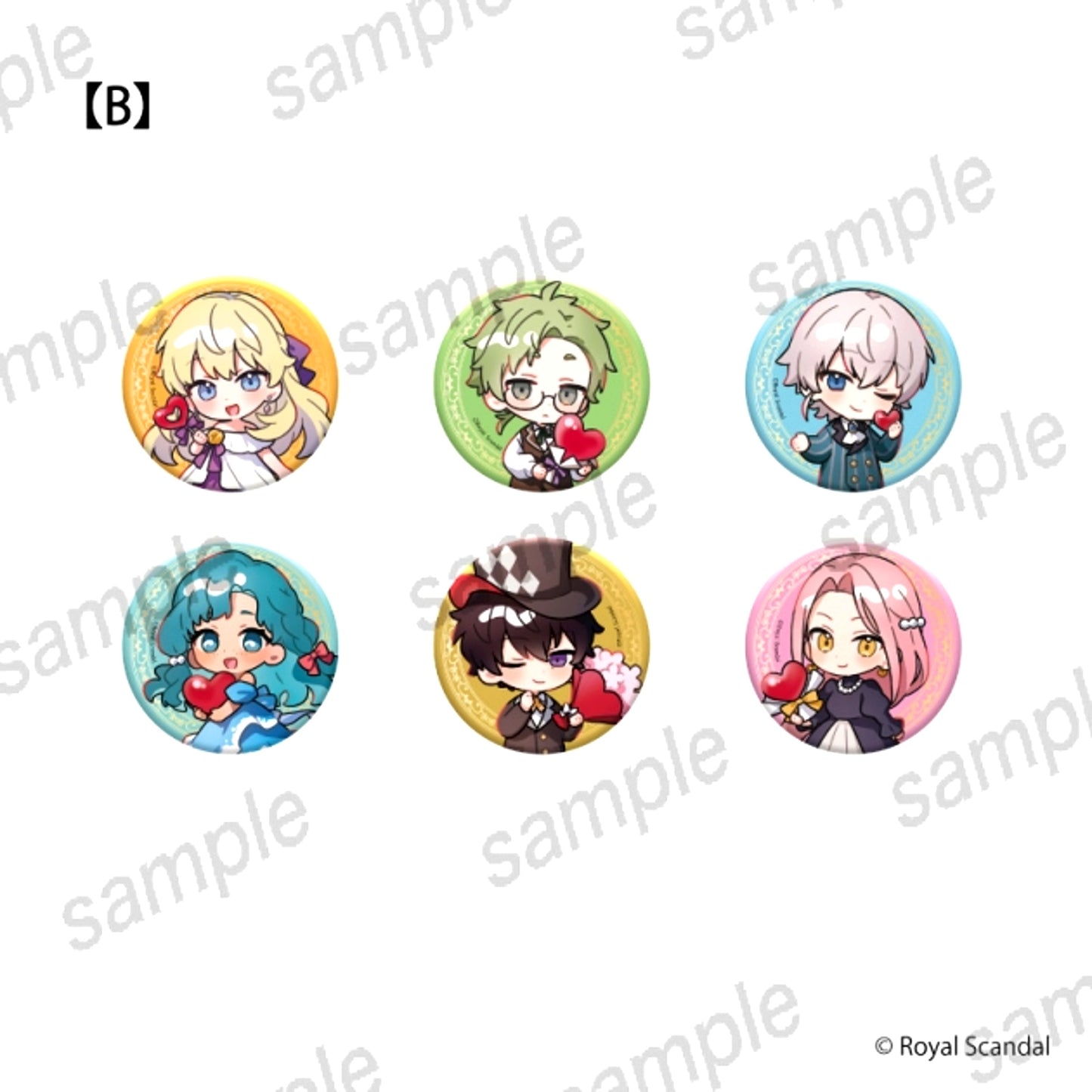 Royal Scandal Button B Complete Set Goods - Badge Manekineko Collaboration Vol.2 [NEW]