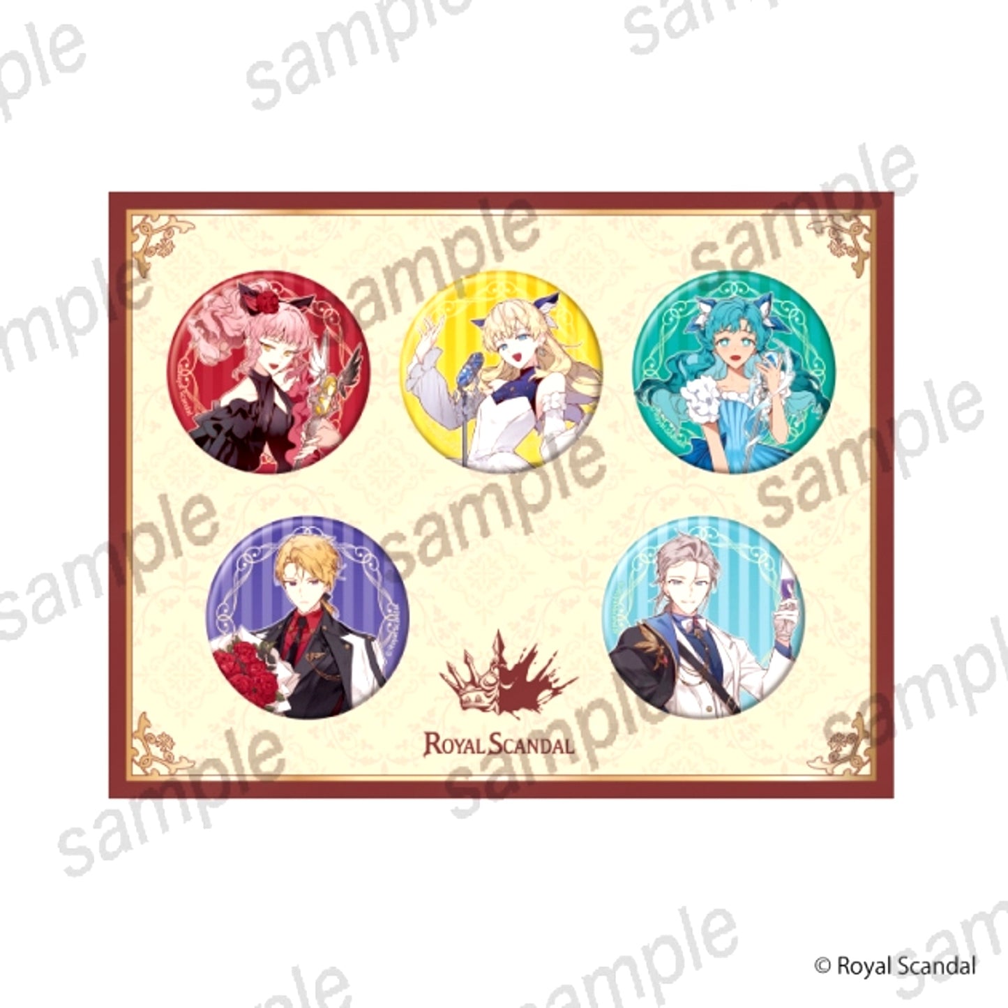 Royal Scandal Set of 5 Buttons Goods - Badge Manekineko Collaboration Vol.2 [NEW]