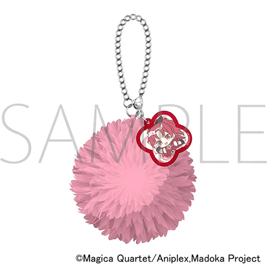 Puella Magi Madoka Magica Pompom Keychain / Sakura Kyoko Pastel Pop [NEW]