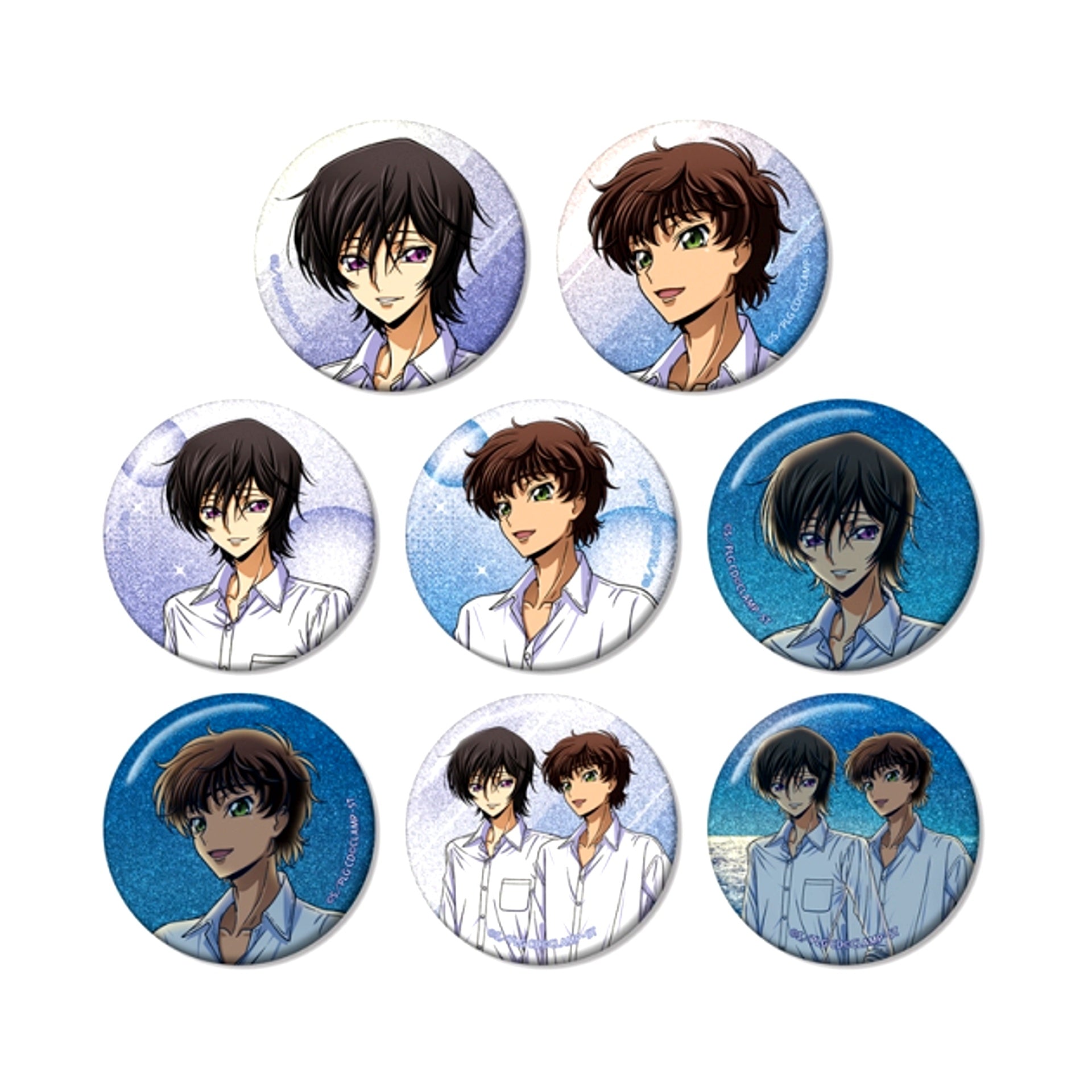 Code Geass: Lelouch of the Rebellion Newly Drawn Night Sea ver. Trading Glitter Can Badge (with Bonus) [NEW]