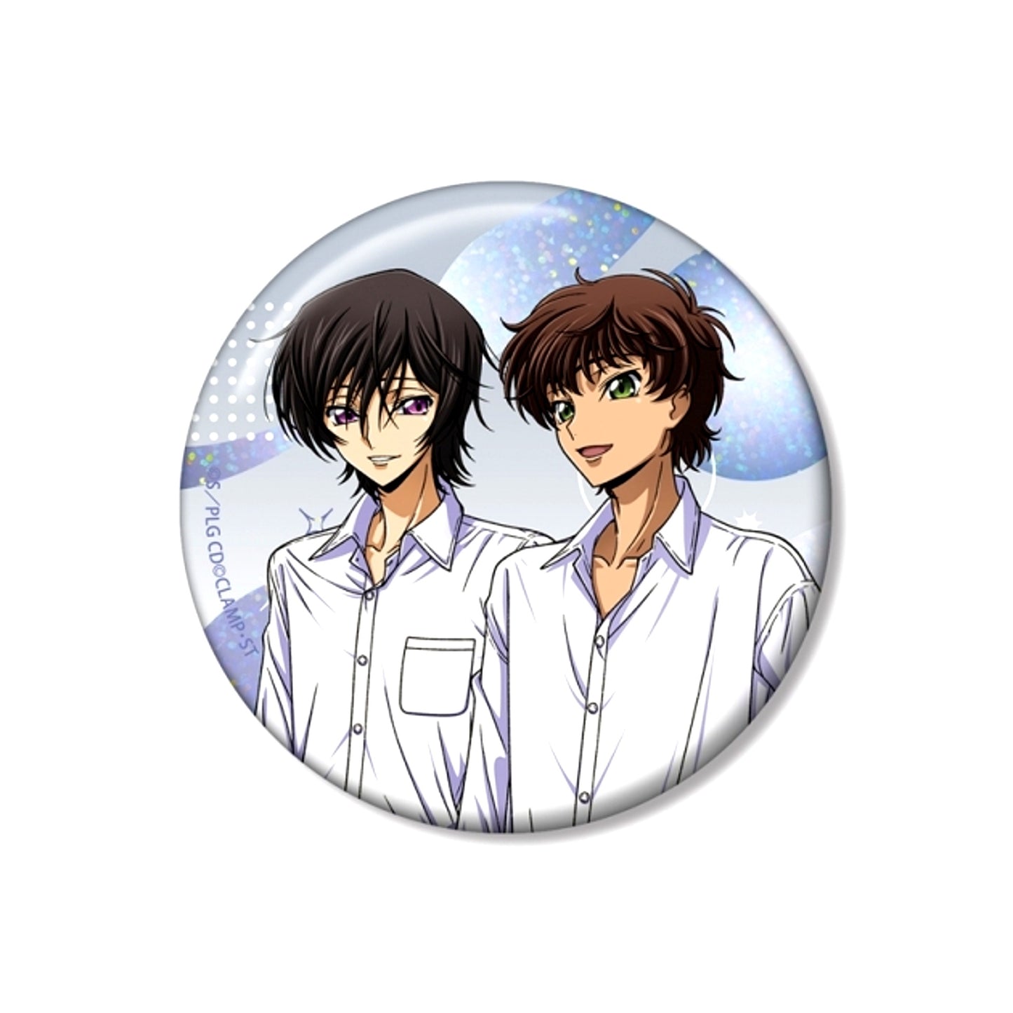 Code Geass: Lelouch of the Rebellion Newly Drawn Lelouch & Suzaku A Night Sea ver. 75mm Hologram Can Badge [NEW]