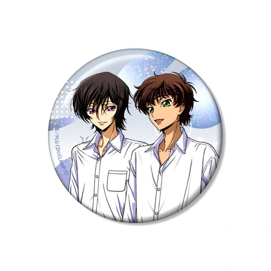 Code Geass: Lelouch of the Rebellion Newly Drawn Lelouch & Suzaku A Night Sea ver. 75mm Hologram Can Badge [NEW]