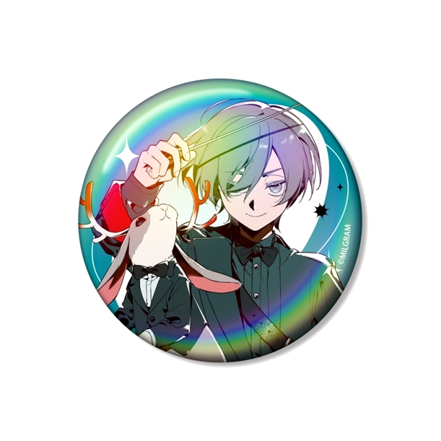 MILGRAM Shizu Illustration Es & Jackalope Orchestra Ver. 75mm Aurora Can Badge [NEW]