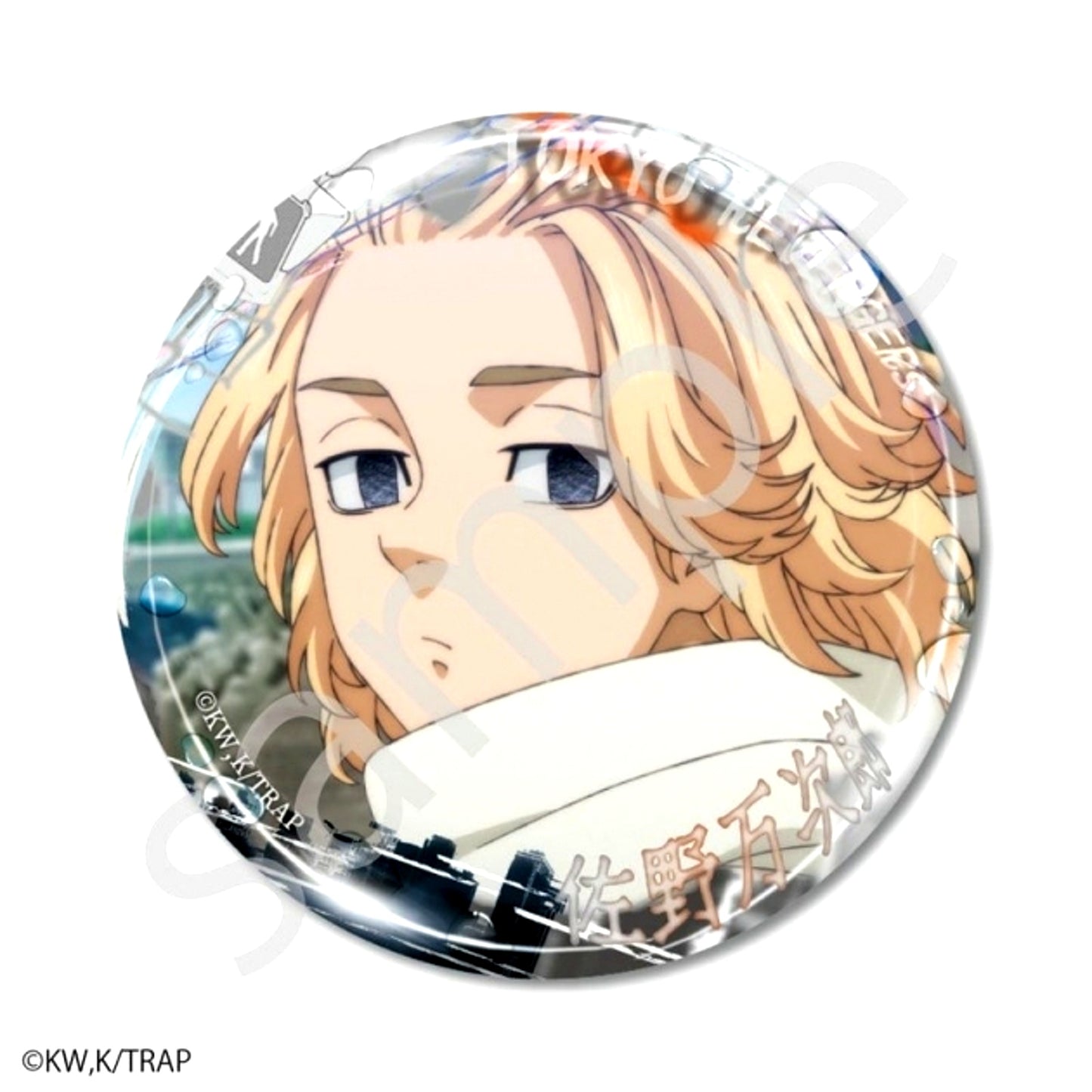 Tokyo Revengers Spring Rain Motif Can Badge Manjiro Sano [NEW]