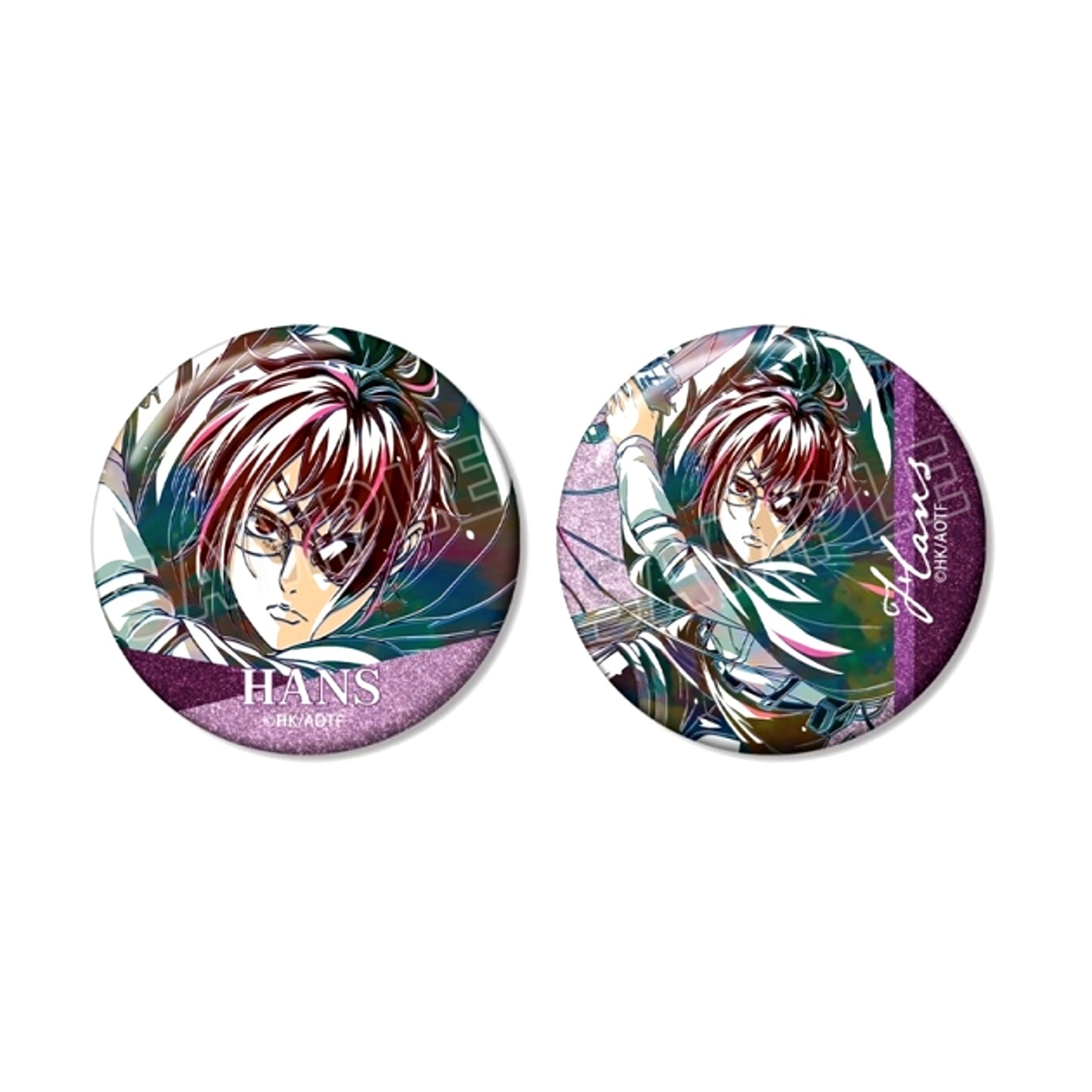 TV Anime Attack on Titan Hange Ani-Art Vol.5 Glitter Can Badge Set of 2 [NEW]