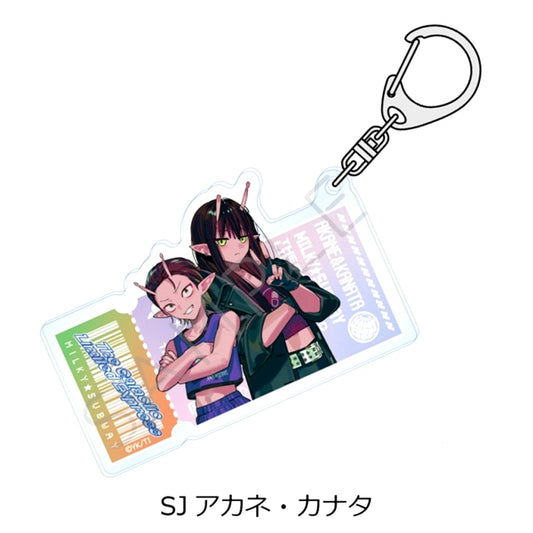 Anime Galaxy Express Milky Subway Acrylic Keychain (Newly Drawn Illustration) SJ (Akane, Kanata) [NEW]
