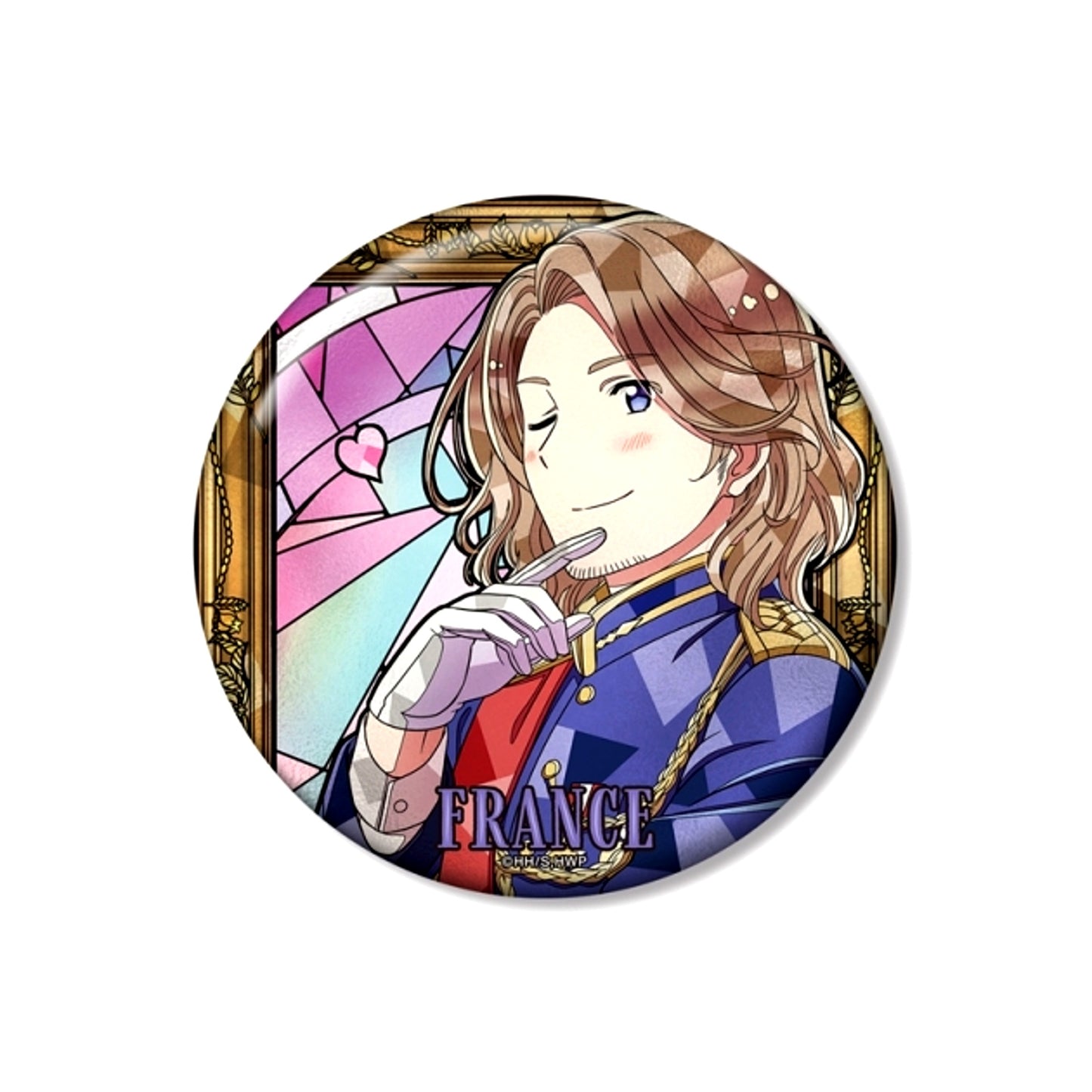Anime Hetalia World Stars France Aure Glass 100mm Button Goods - Badge [NEW]
