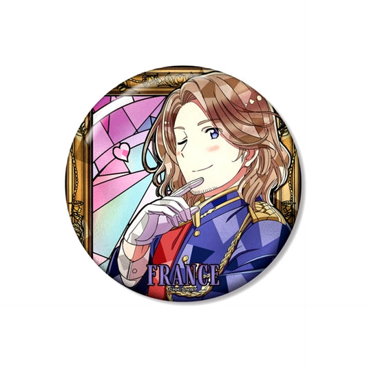 Anime Hetalia World Stars France Aure Glass 100mm Button Goods - Badge [NEW]