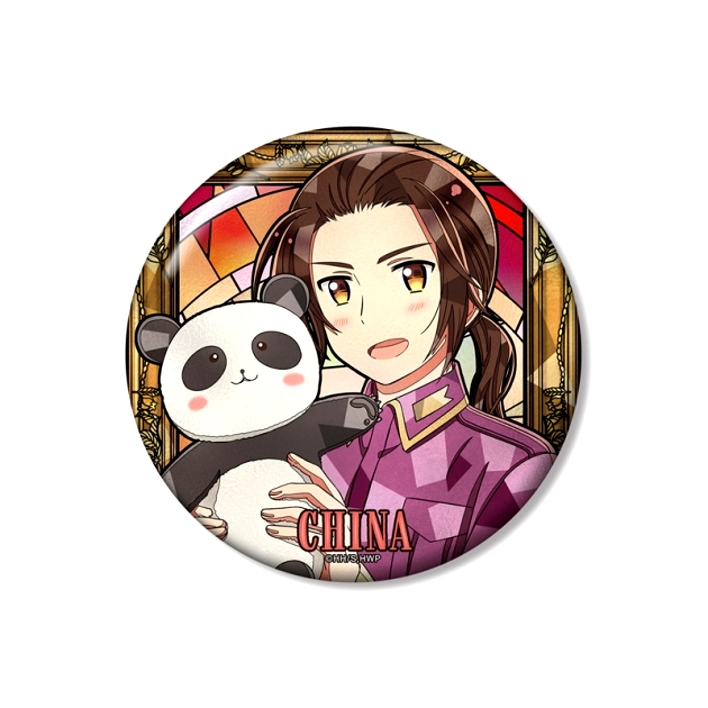 Anime Hetalia World Stars China Aure Glass 100mm Button Goods - Badge [NEW]