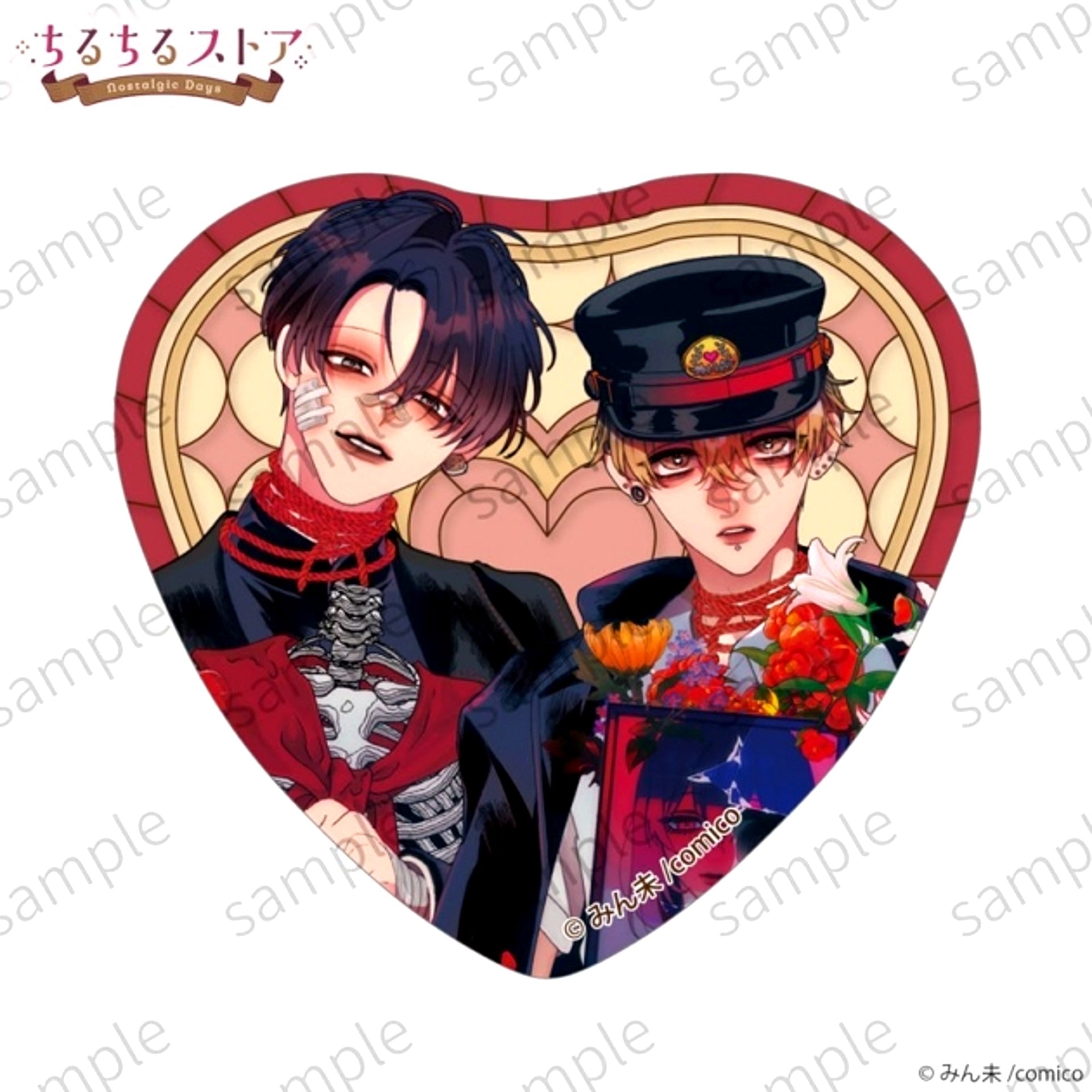 BL Award 2026 Chil Chil Store -Nostalgic Days- Sparkling Heart Stained Glass Can Badge Targeted by a Perverted Stalker Min-Mi [NEW]