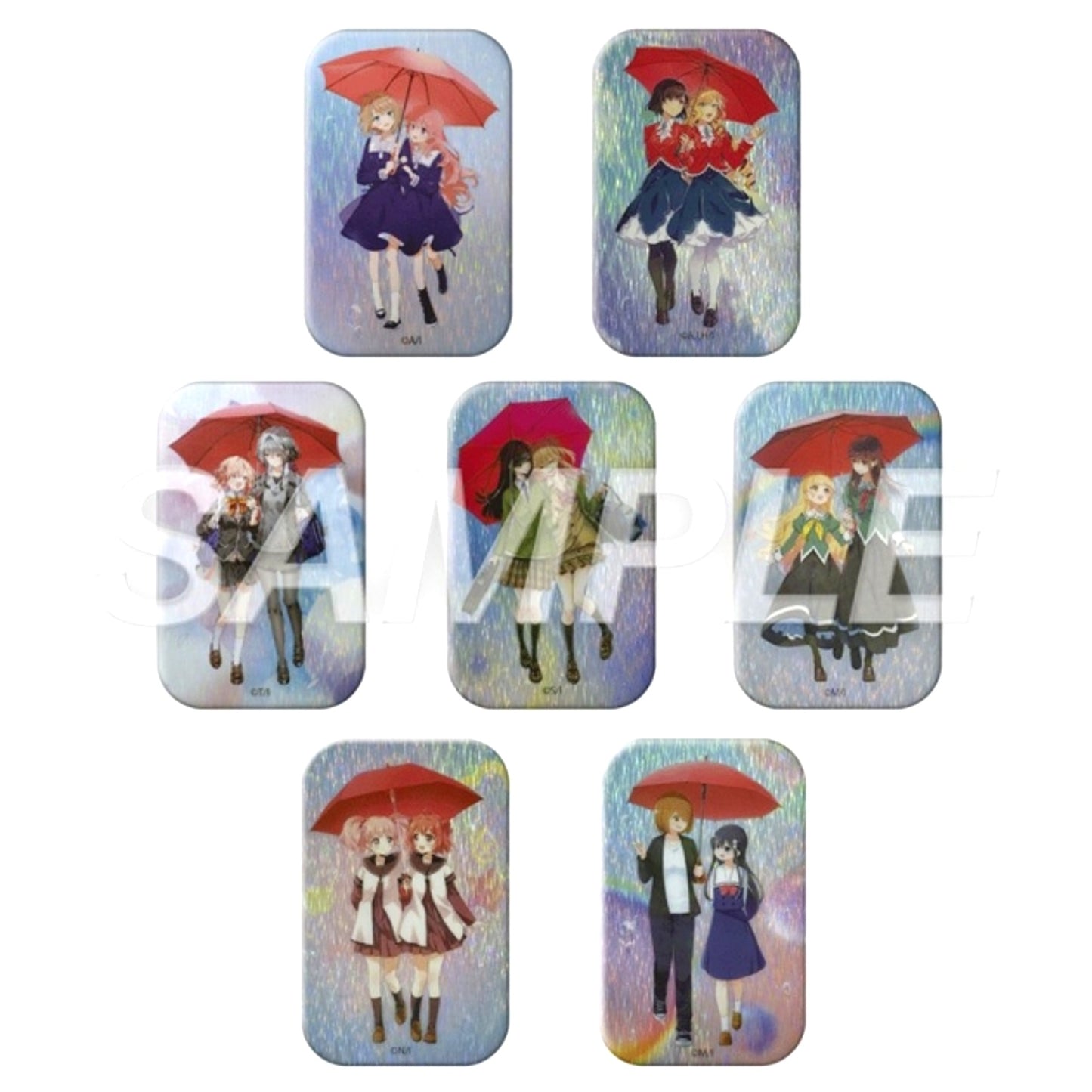 Yuri Hime 20th Anniversary Exhibition Random Square Can Badge (with Stand) [All 7 Types] [NEW]