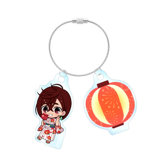 Dandadan Momo Chibi Character Summer Festival ver. Double Wire Acrylic Keychain [NEW]