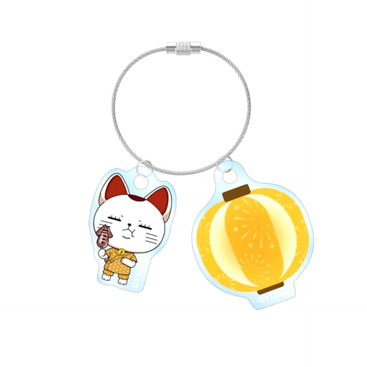 Dan Da Dan TV Anime Turbo Granny (Beckoning Cat) Chibi Character Summer Festival ver. Double Wire Acrylic Keychain [NEW]