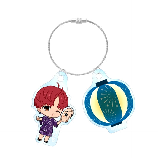Dan Da Dan TV Anime Jiji Chibi Character Summer Festival ver. Double Wire Acrylic Keychain [NEW]