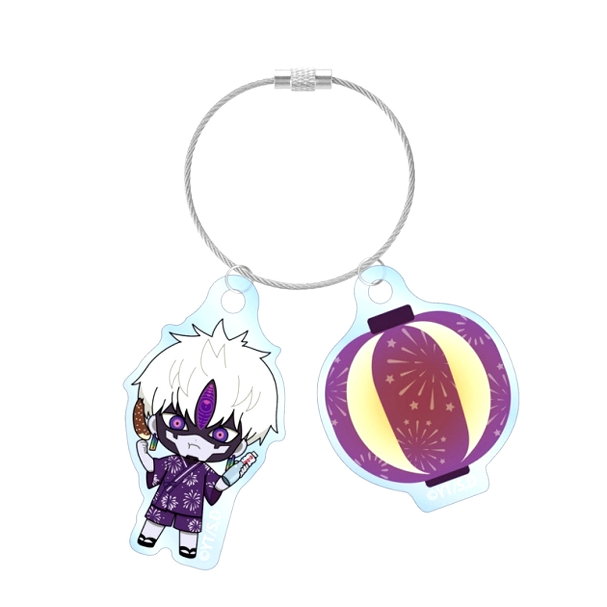 Dan Da Dan TV Anime Jiji (Transformed) Chibi Character Summer Festival ver. Double Wire Acrylic Keychain [NEW]