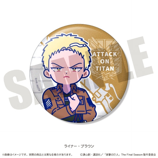 TV Anime Attack on Titan Nyutoro Glitter Button K Liner Brown Goods - Badge [NEW]