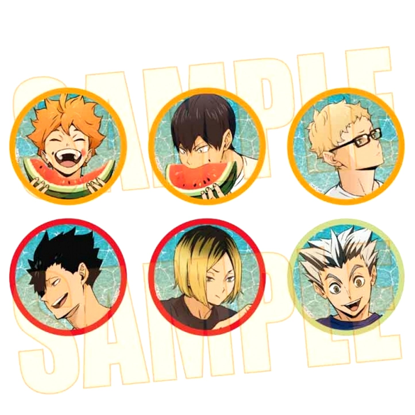 Anime Haikyu!! Trading Glitter Button Watermelon Goods - Badge [NEW]
