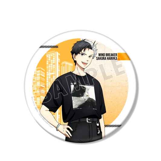 WIND BREAKER Newly Drawn Haruka Sakura Summer Uniform ver. BIG Can Badge [NEW]
