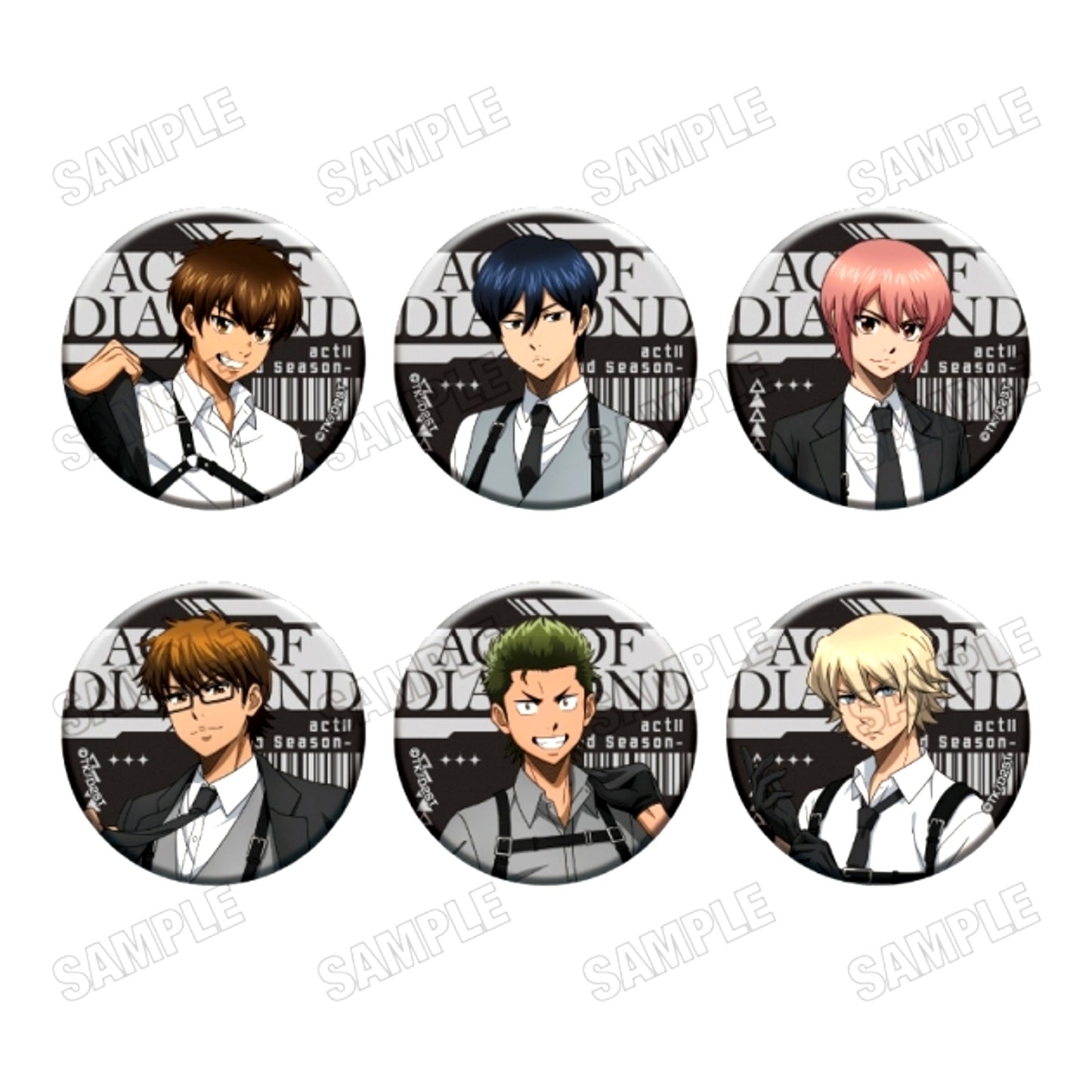 TV Anime Ace of Diamond act II -Second Season- Newly Drawn Can Badge Collection [Harness Suit ver.] [NEW]