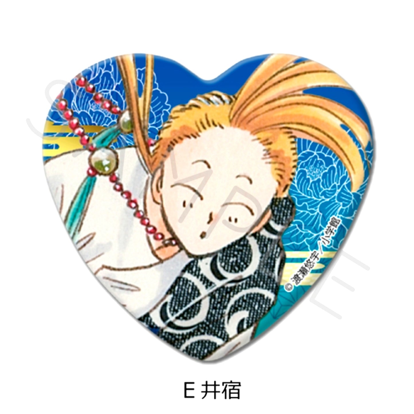 Fushigi Yugi Heart-Shaped Can Badge E (Chichiri) [NEW]