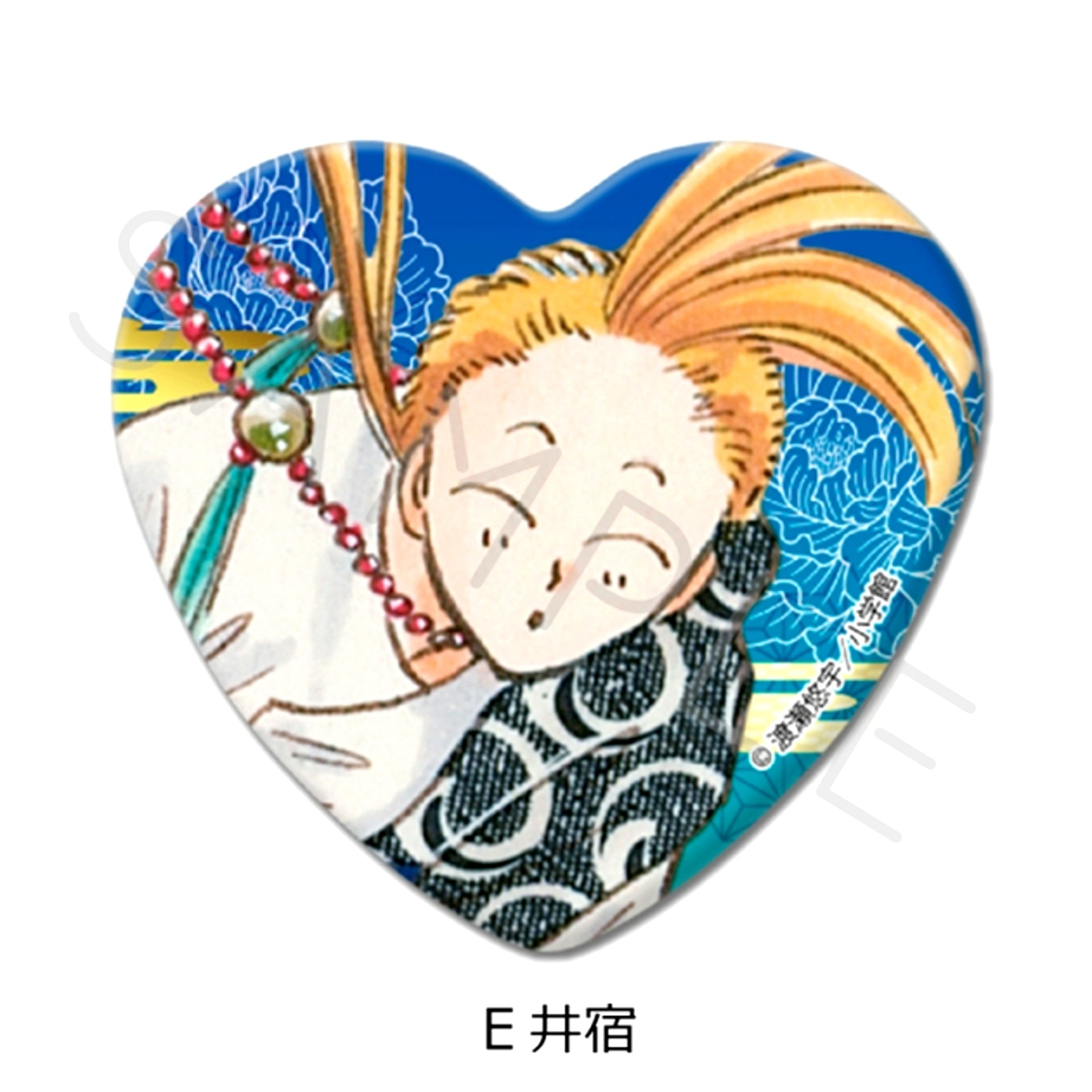 Fushigi Yugi Heart-Shaped Can Badge E (Chichiri) [NEW]