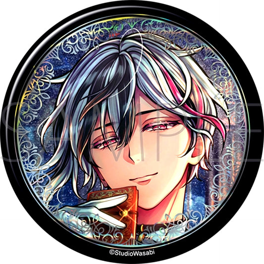 Devil Butler with Black Cat Big Glitter Can Badge / Belian The Butler Academy [NEW]