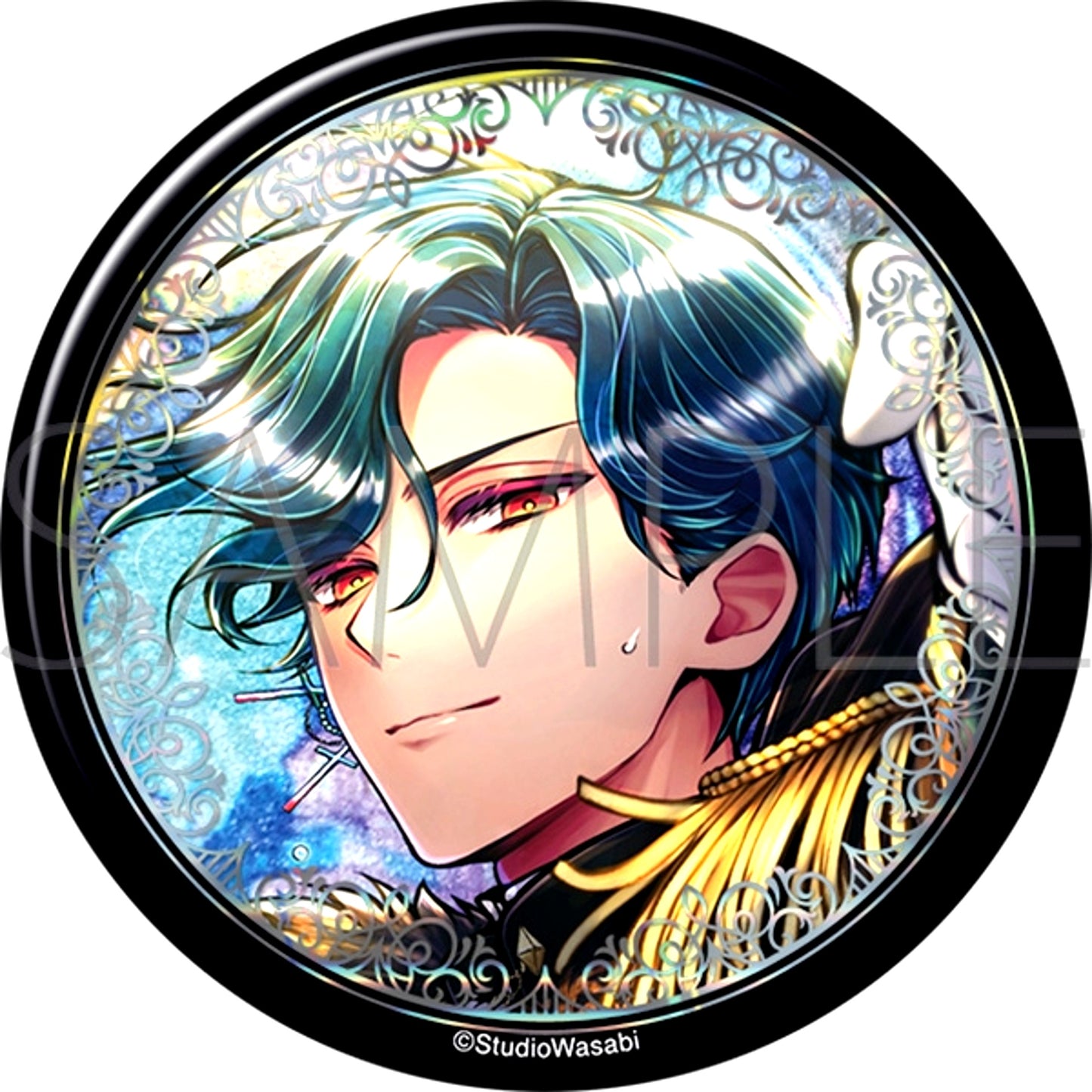 Devil Butler with Black Cat Big Glitter Can Badge / Haures A Swordsman's Tale of Reminiscence [NEW]