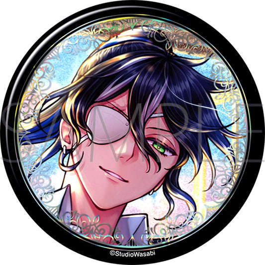 Devil Butler with Black Cat Big Glitter Can Badge / Boschi The Vanished Boarding Student and the Angel's Light [NEW]
