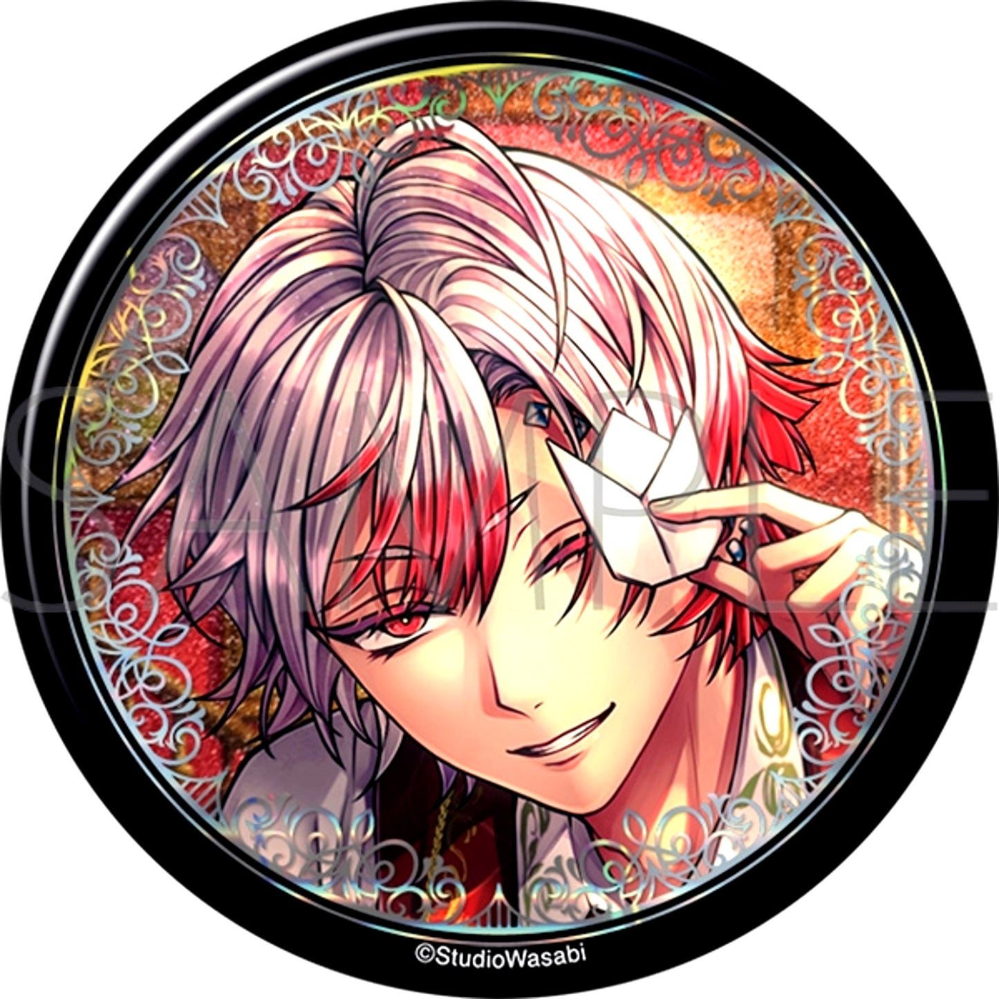 Devil Butler with Black Cat Big Glitter Can Badge / Amon The Garden the Butler Loved [NEW]