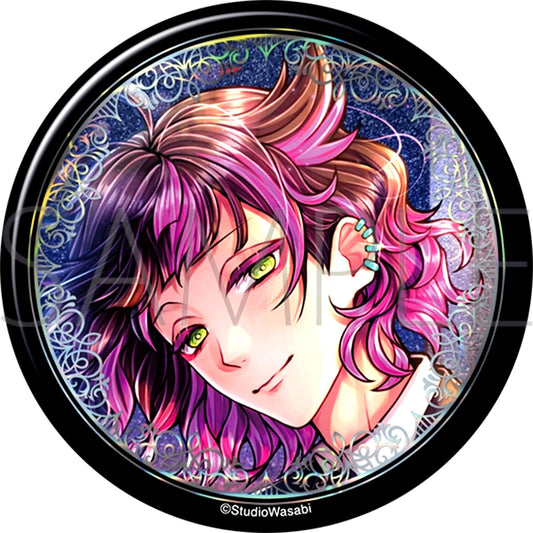 Devil Butler with Black Cat Big Glitter Can Badge / Lamli The Vanished Boarding Student and the Angel's Light [NEW]