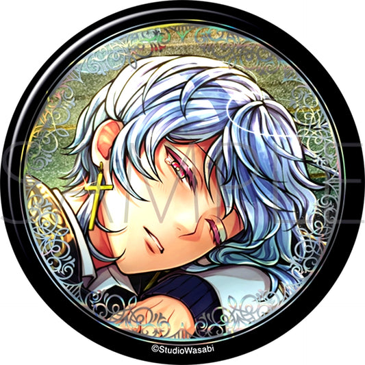Devil Butler with Black Cat Big Glitter Can Badge / Fleuret The Vanished Boarder and the Angel's Light [NEW]