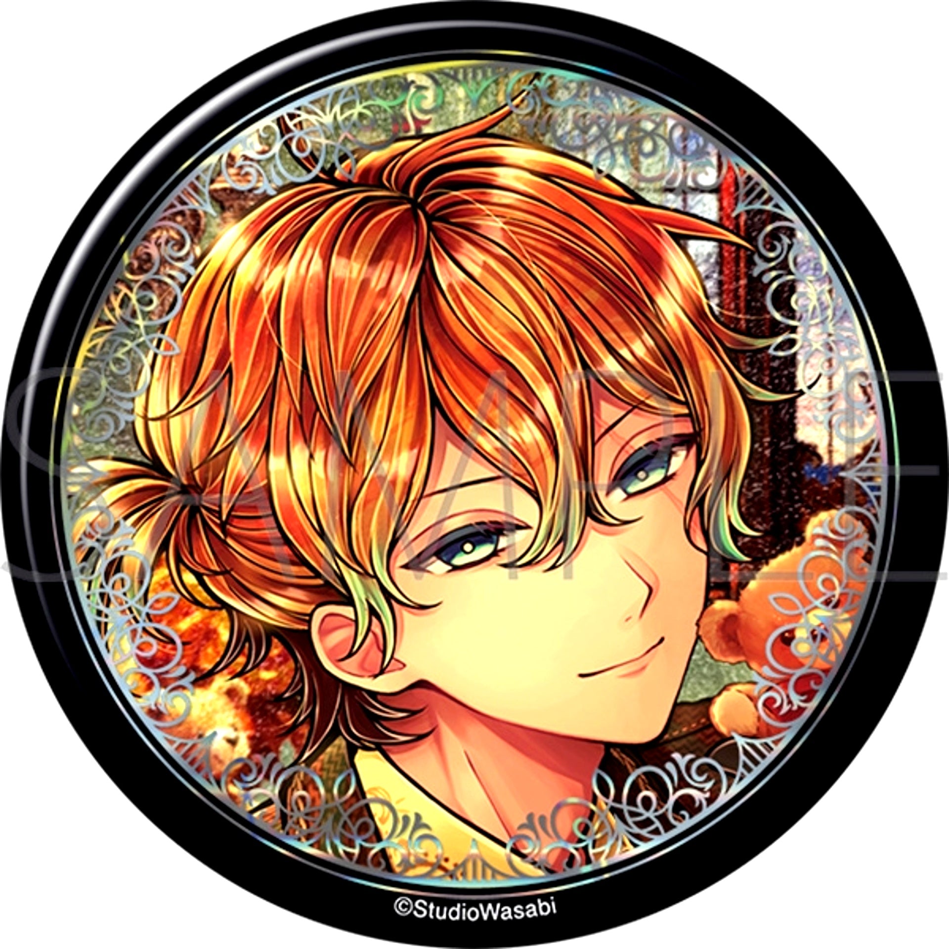 Devil Butler with Black Cat Big Glitter Can Badge / Teddy The Teddy Bear That Brings Happiness [NEW]
