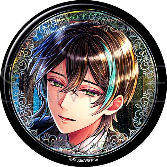 Devil Butler with Black Cat Big Glitter Can Badge / Belen The Butler Academy [NEW]