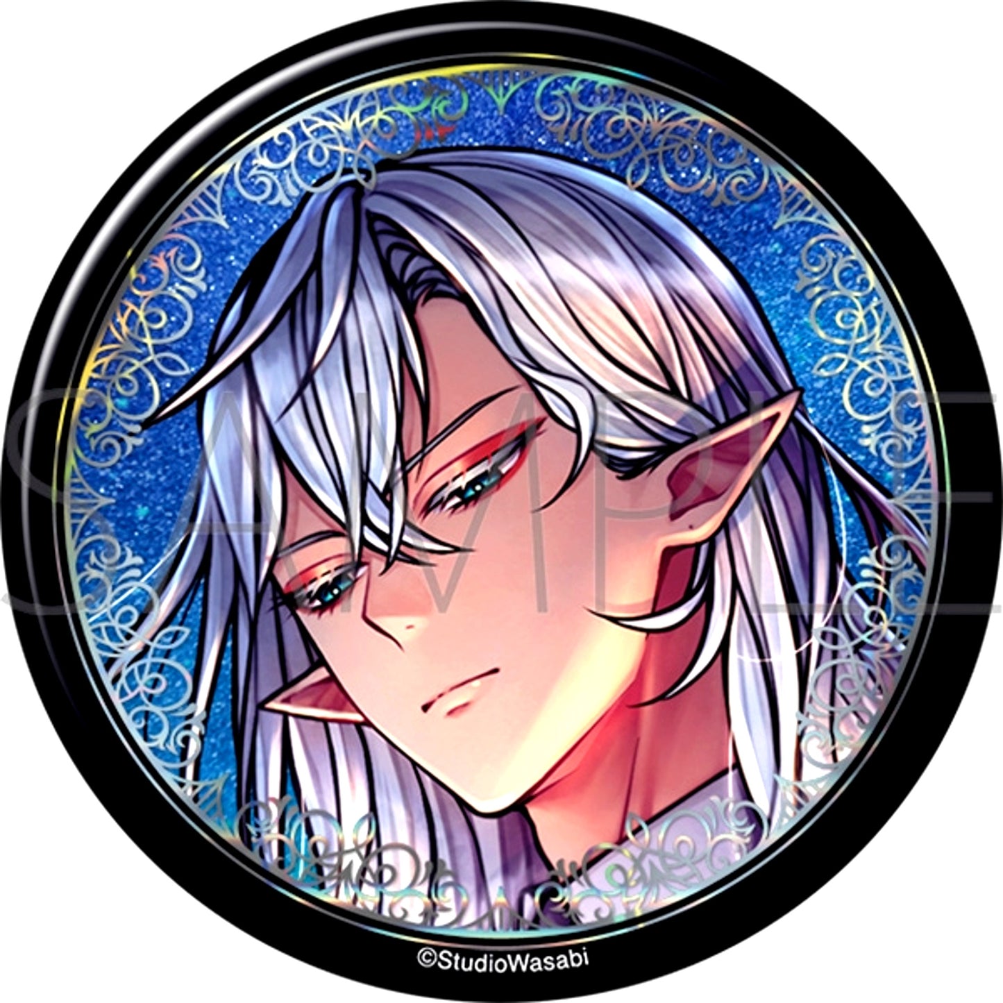 Akuma Shitsuji to Kuroi Neko Big Glitter Button / Shiro The Butler Academy Goods - Bache [NEW]