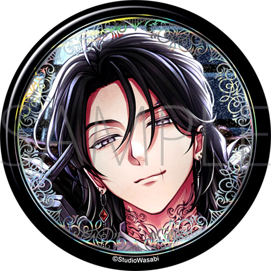 Devil Butler with Black Cat Big Glitter Can Badge / Crowser [NEW]