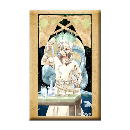 Dr.STONE with Stand Square Button Senku Ishigami Goods - Badge [NEW]