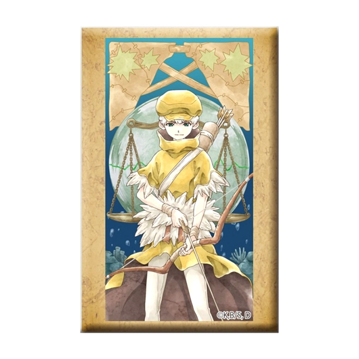 Dr.STONE with Stand Square Button Ukyo Saionji Goods - Badge [NEW]