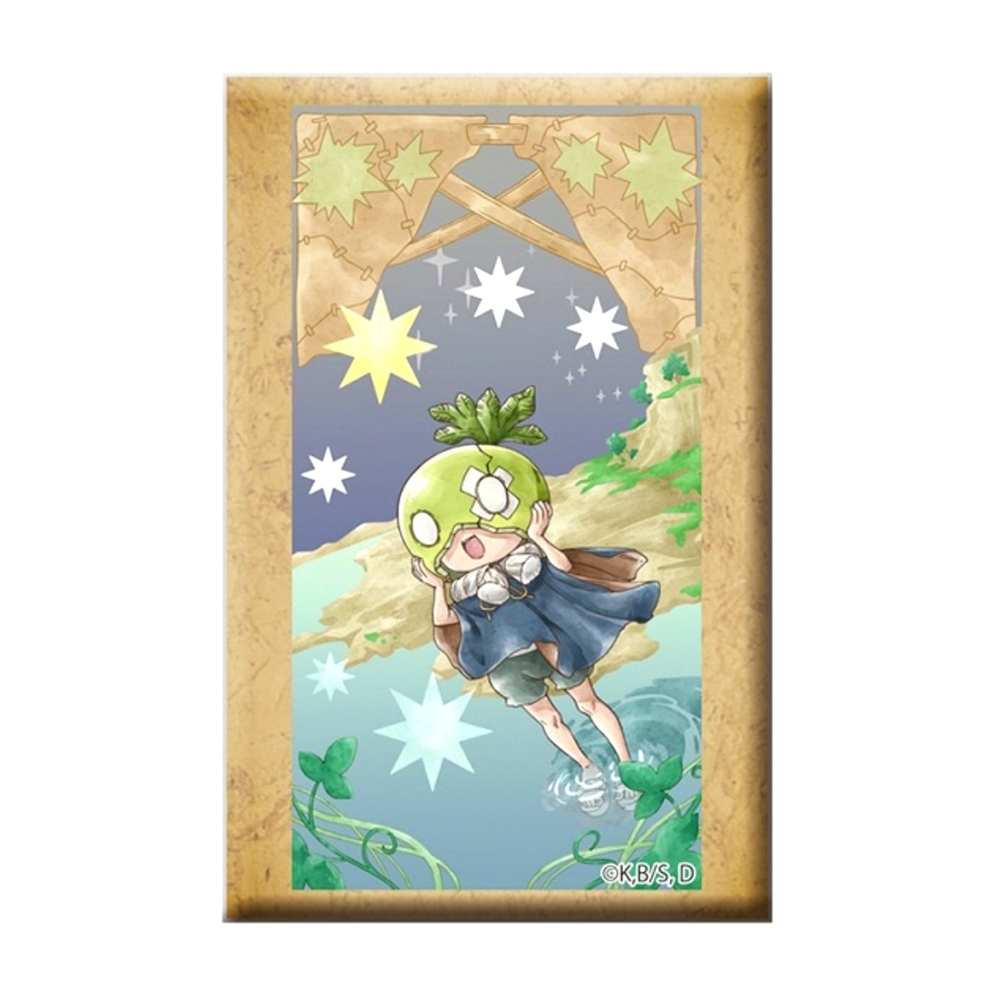 Dr.STONE with Stand Square Button Watermelon Goods - Bache [NEW]